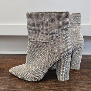 Steve Madden Rhinestone Heeled Booties size 6